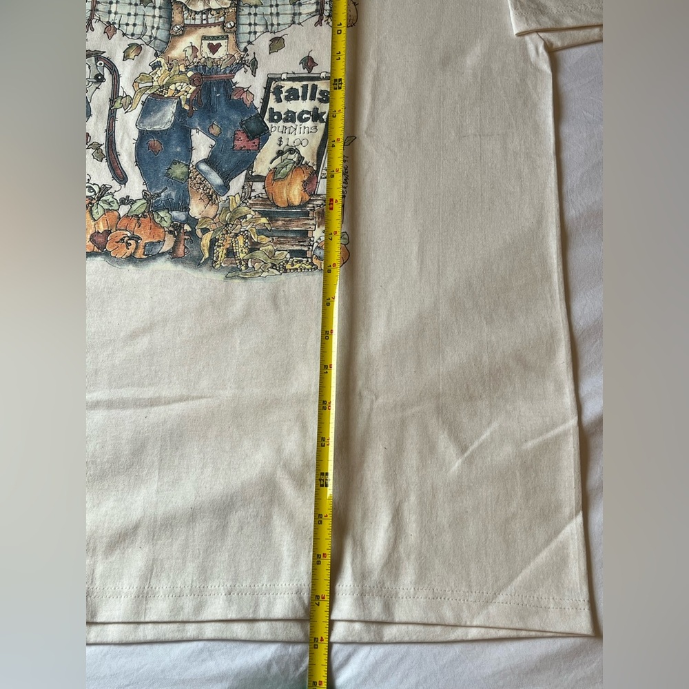 Women's 1997 NWOT R Baxter Scarecrow Graphic Tee Jerzees L Grannycore Fall - Picture 7 of 8